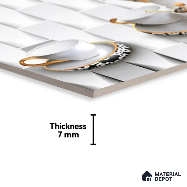 Patterned Tile TL 08273 B 1692 K1 18 x 12 inch Ceramic Glossy Finish - 7 mm