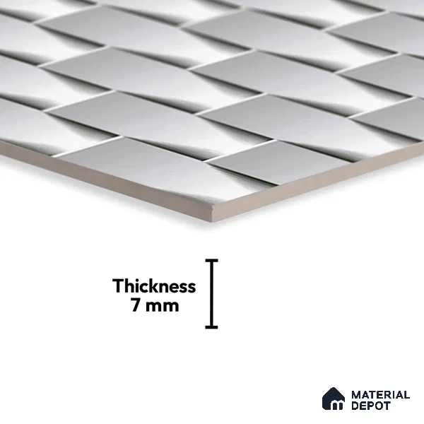 Patterned Tile TL 08273 C 1692 D 18 x 12 inch Ceramic Glossy Finish - 7 mm