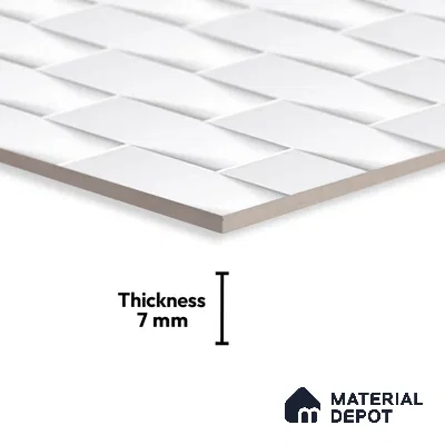 Patterned Tile TL 08273 1692 L 18 x 12 inch Ceramic Glossy Finish - 7 mm