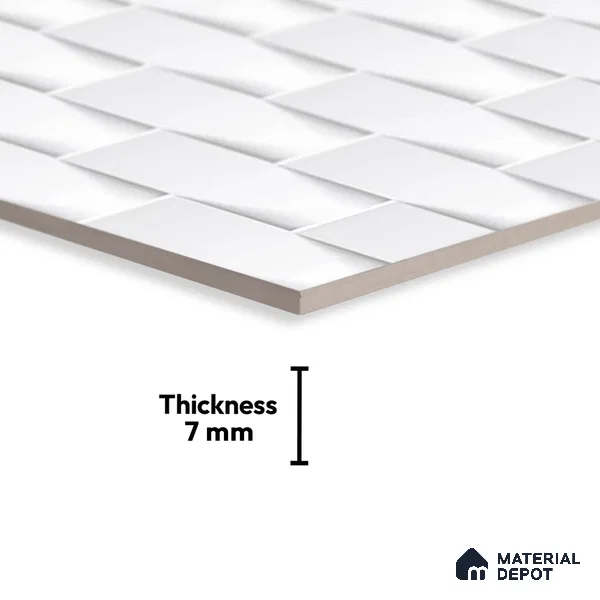 Patterned Tile TL 08273 1692 L 18 x 12 inch Ceramic Glossy Finish - 7 mm