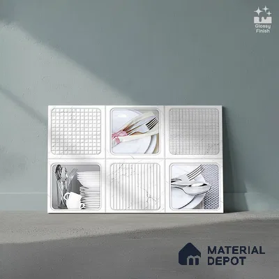 Patterned Tile TL 08280 B 5211 K1 18 x 12 inch Ceramic Glossy Finish - 7 mm