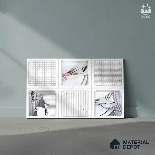 Patterned Tile TL 08280 B 5211 K1 18 x 12 inch Ceramic Glossy Finish - 7 mm