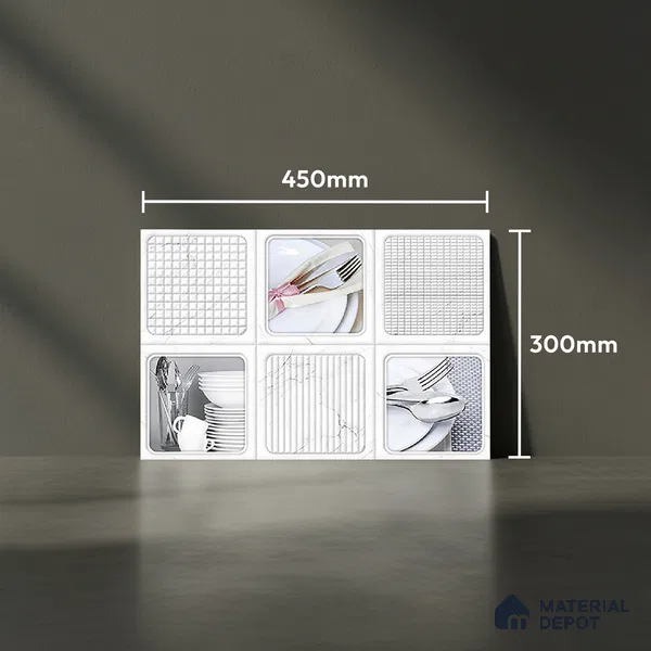 Patterned Tile TL 08280 B 5211 K1 18 x 12 inch Ceramic Glossy Finish - 7 mm