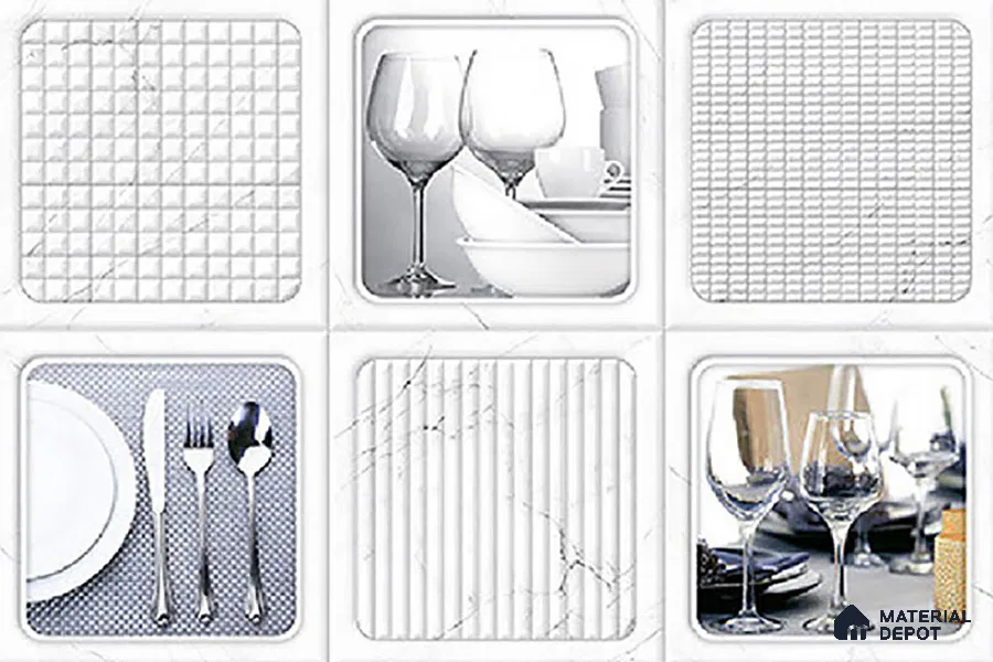 Patterned Tile TL 08280 C 5211 K2 18 x 12 inch Ceramic Glossy Finish - 7 mm