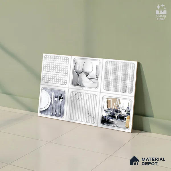 Patterned Tile TL 08280 C 5211 K2 18 x 12 inch Ceramic Glossy Finish - 7 mm