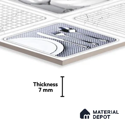Patterned Tile TL 08280 C 5211 K2 18 x 12 inch Ceramic Glossy Finish - 7 mm