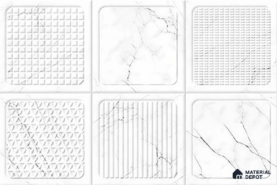 Patterned Tile TL 08280 5211 L 18 x 12 inch Ceramic Glossy Finish - 7 mm