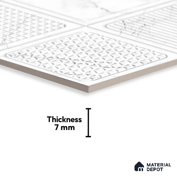 Patterned Tile TL 08280 5211 L 18 x 12 inch Ceramic Glossy Finish - 7 mm