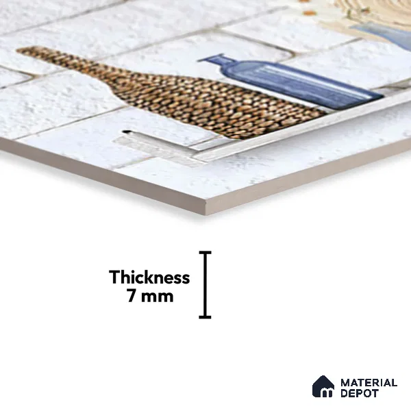 Patterned Tile TL 08275 C 4422 K2 18 x 12 inch Ceramic Glossy Finish - 7 mm