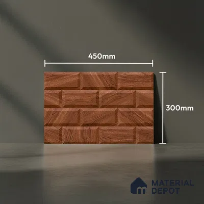 Wooden Wall Tile TL 08272 B 1680 D 18 x 12 inch Ceramic Glossy Finish - 7 mm