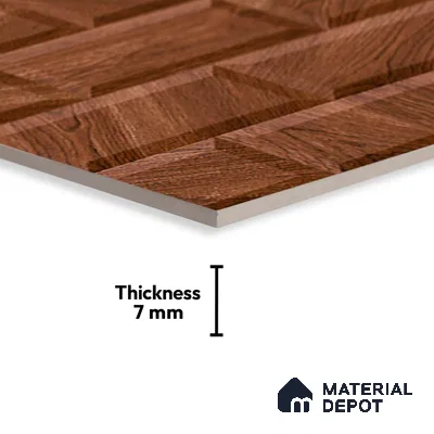Wooden Wall Tile TL 08272 B 1680 D 18 x 12 inch Ceramic Glossy Finish - 7 mm