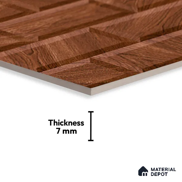 Wooden Wall Tile TL 08272 B 1680 D 18 x 12 inch Ceramic Glossy Finish - 7 mm