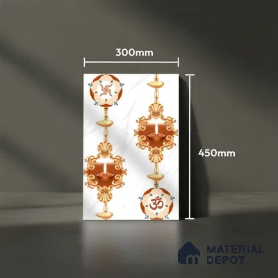 Patterned Tile TL 08271 B 1444 AHL 18 x 12 inch Ceramic Glossy Finish - 7 mm