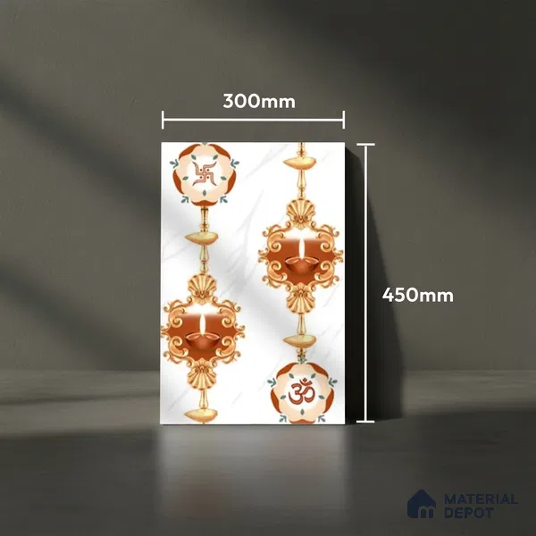 Patterned Tile TL 08271 B 1444 AHL 18 x 12 inch Ceramic Glossy Finish - 7 mm