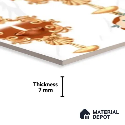 Patterned Tile TL 08271 B 1444 AHL 18 x 12 inch Ceramic Glossy Finish - 7 mm