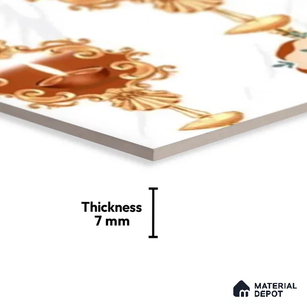 Patterned Tile TL 08271 B 1444 AHL 18 x 12 inch Ceramic Glossy Finish - 7 mm