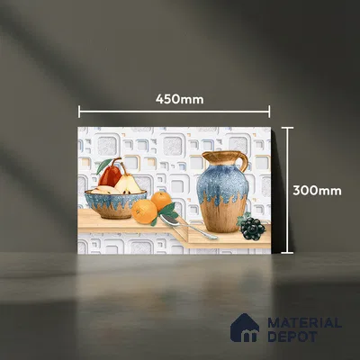 Patterned Tile TL 08276 B 4430 K1 18 x 12 inch Ceramic Glossy Finish - 7 mm