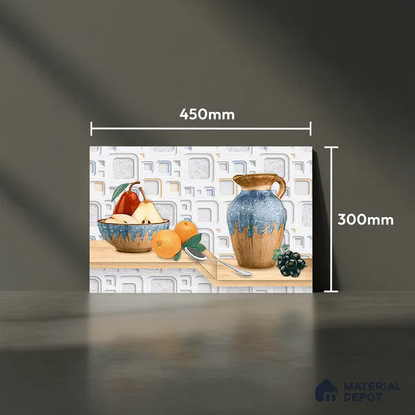 Patterned Tile TL 08276 B 4430 K1 18 x 12 inch Ceramic Glossy Finish - 7 mm