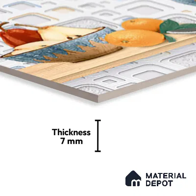 Patterned Tile TL 08276 B 4430 K1 18 x 12 inch Ceramic Glossy Finish - 7 mm