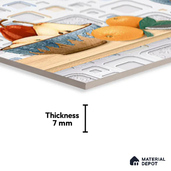 Patterned Tile TL 08276 B 4430 K1 18 x 12 inch Ceramic Glossy Finish - 7 mm