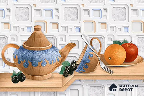 Patterned Tile TL 08276 C 4430 K2 18 x 12 inch Ceramic Glossy Finish - 7 mm