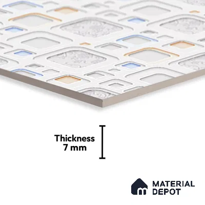 Patterned Tile TL 08276 4430 L 18 x 12 inch Ceramic Glossy Finish - 7 mm