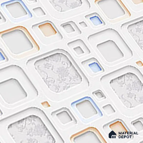 Patterned Tile TL 08276 4430 L 18 x 12 inch Ceramic Glossy Finish - 7 mm