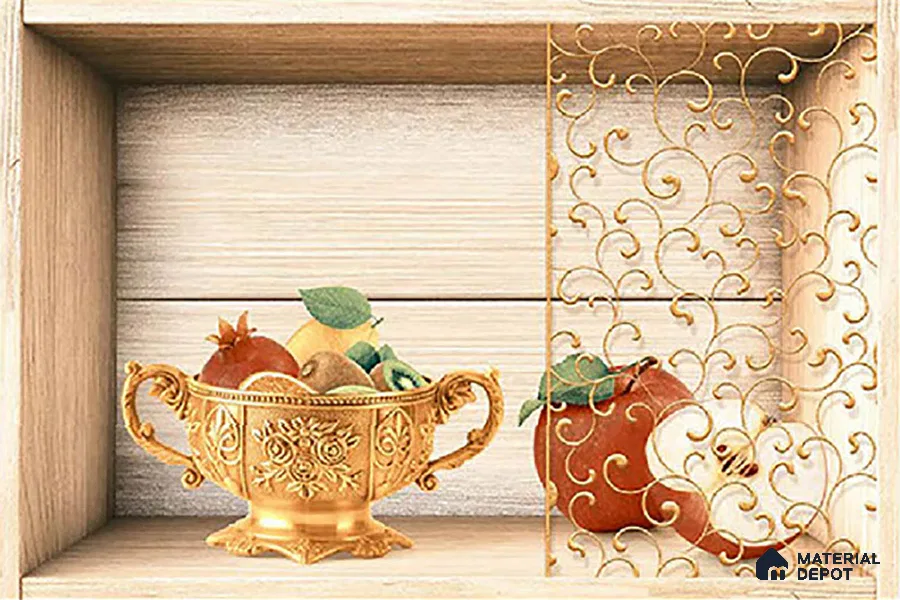 Patterned Tile TL 08274 B 2256 K2 18 x 12 inch Ceramic Glossy Finish - 7 mm