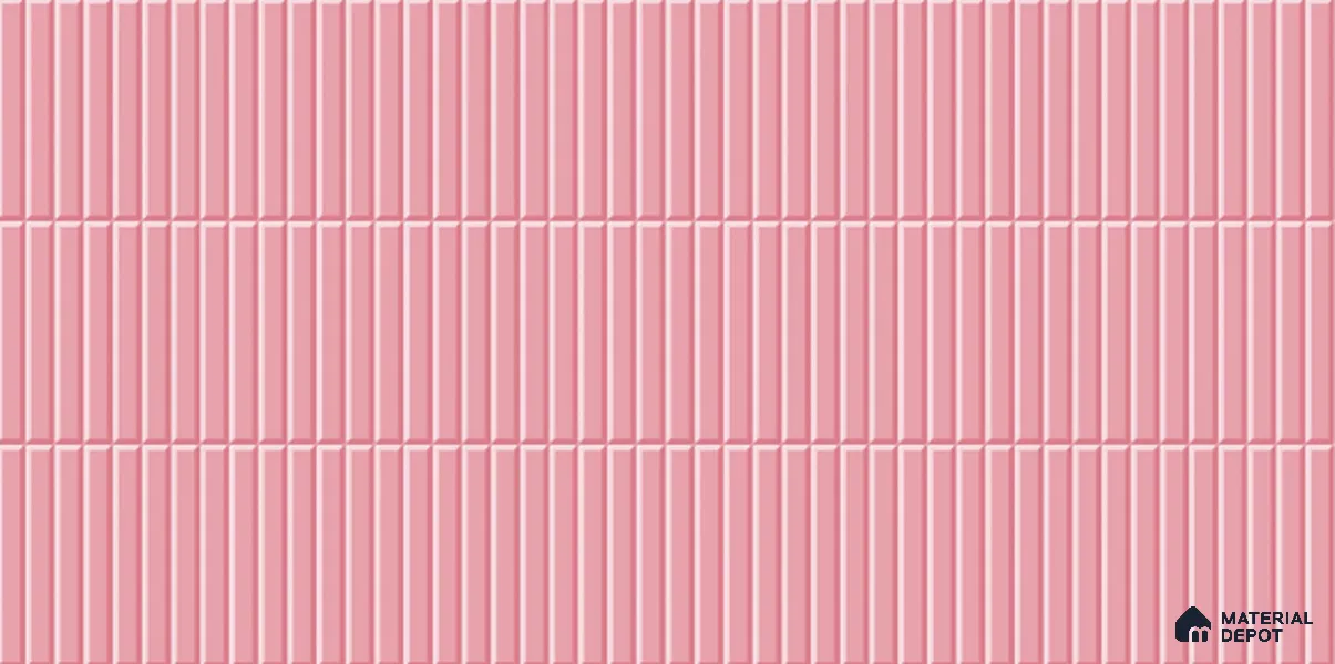 Faux Subway Tile TL 08029 C Blue Pace Pink 2 ft x 1 ft Ceramic Glossy Finish - 9 mm | Suitable for Bathroom & Kitchen | Please Expect a Slight Variation of Pattern