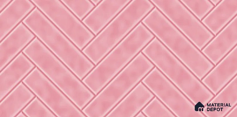 Faux Subway Tile TL 08029  Roseway Pink 2 ft x 1 ft Ceramic Glossy Finish - 9 mm | Suitable for Bathroom & Kitchen | Please Expect a Slight Variation of Pattern