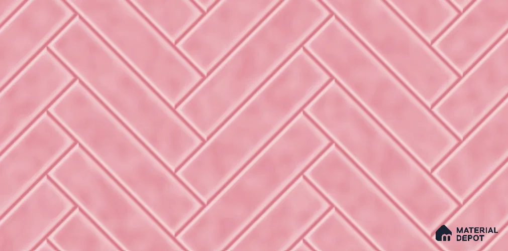 Faux Subway Tile TL 08029  Roseway Pink 2 ft x 1 ft Ceramic Glossy Finish - 9 mm | Suitable for Bathroom & Kitchen | Please Expect a Slight Variation of Pattern
