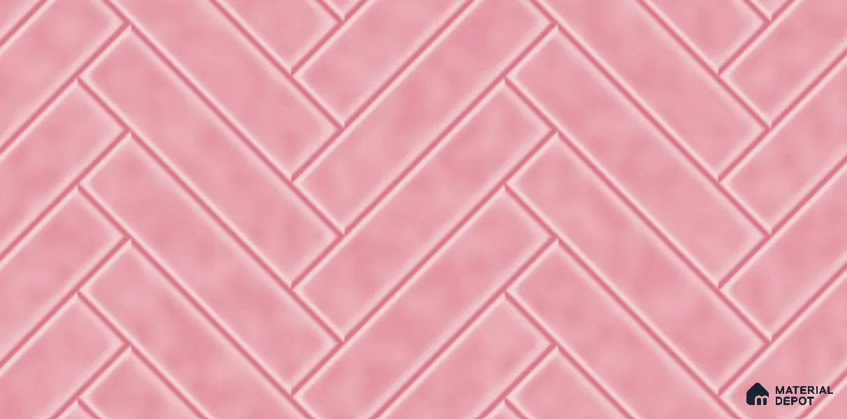 Faux Subway Tile TL 08029 Roseway Pink 2 ft x 1 ft Ceramic Glossy Finish - 9 mm | Suitable for Bathroom & Kitchen | Please Expect a Slight Variation of Pattern