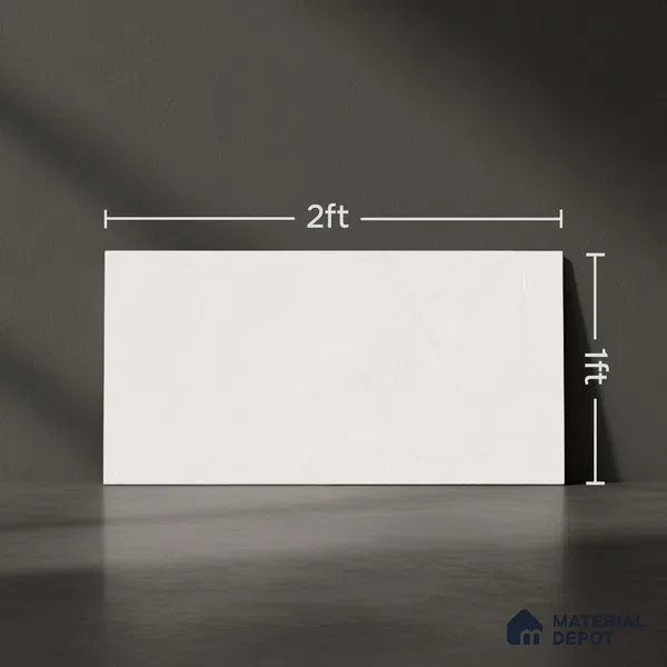 Marble Wall Tile TL 09735 25144 2 ft x 1 ft Light Grey Ceramic Glossy Finish Light Tile - 9 mm | Ideal for Bathroom, Kitchen
