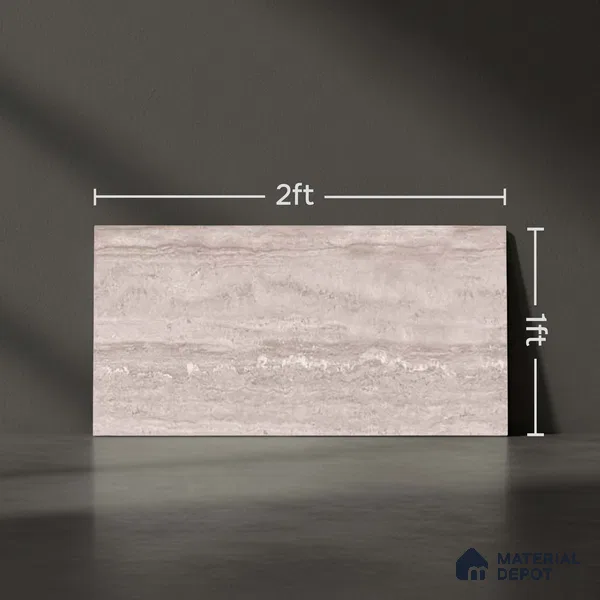 Stone Wall Tile TL 09738 B 25147 2 ft x 1 ft Brown Ceramic Glossy Finish Dark Tile - 9 mm | Ideal for Bathroom, Kitchen