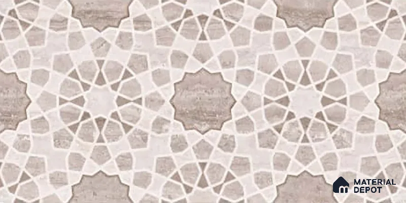 Patterned Wall Tile TL 09738 C 25147 2 ft x 1 ft Brown Ceramic Glossy Finish Highlighter 1 Tile - 9 mm | Ideal for Bathroom, Kitchen | Please Expect a Slight Variation of Pattern