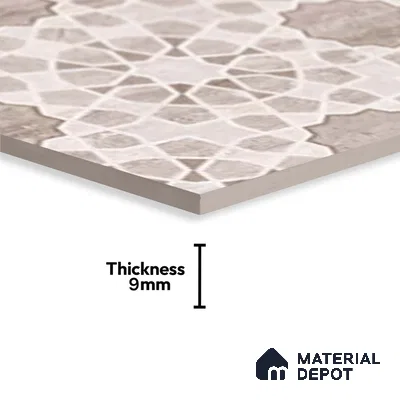 Patterned Wall Tile TL 09738 C 25147 2 ft x 1 ft Brown Ceramic Glossy Finish Highlighter 1 Tile - 9 mm | Ideal for Bathroom, Kitchen | Please Expect a Slight Variation of Pattern