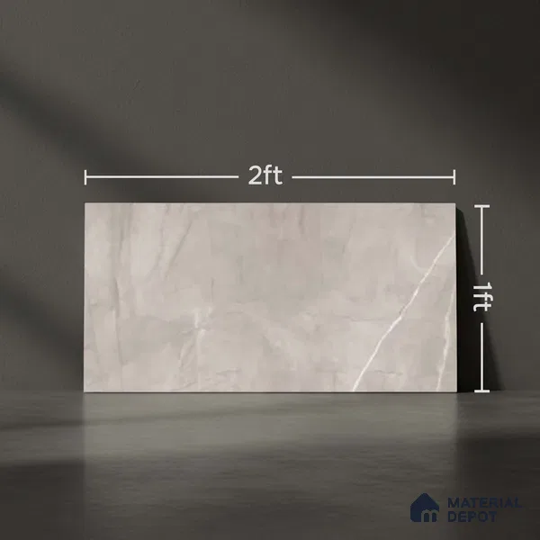 Marble Wall Tile TL 09732 B 25003 2 ft x 1 ft Grey Ceramic Glossy Finish Dark Tile - 9 mm | Ideal for Bathroom, Kitchen
