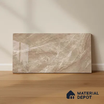 Marble Wall Tile TL 09731 B 24421 2 ft x 1 ft Brown Ceramic Glossy Finish Dark Tile - 9 mm | Ideal for Bathroom, Kitchen