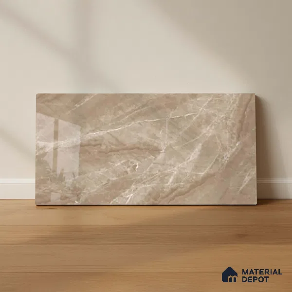 Marble Wall Tile TL 09731 B 24421 2 ft x 1 ft Brown Ceramic Glossy Finish Dark Tile - 9 mm | Ideal for Bathroom, Kitchen