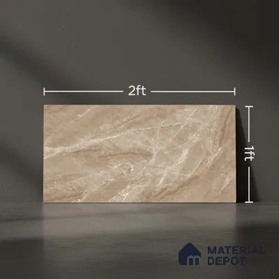 Marble Wall Tile TL 09731 B 24421 2 ft x 1 ft Brown Ceramic Glossy Finish Dark Tile - 9 mm | Ideal for Bathroom, Kitchen