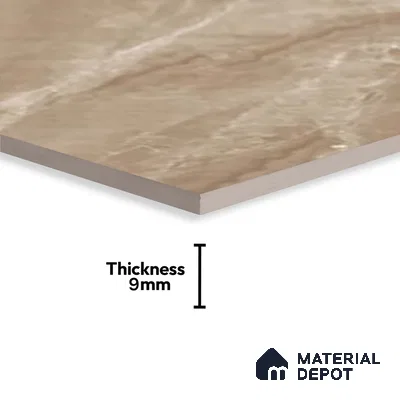 Marble Wall Tile TL 09731 B 24421 2 ft x 1 ft Brown Ceramic Glossy Finish Dark Tile - 9 mm | Ideal for Bathroom, Kitchen