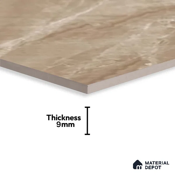 Marble Wall Tile TL 09731 B 24421 2 ft x 1 ft Brown Ceramic Glossy Finish Dark Tile - 9 mm | Ideal for Bathroom, Kitchen