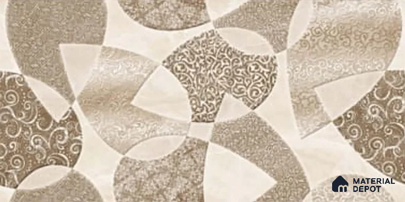Patterned Wall Tile TL 09731 C 24421 2 ft x 1 ft Brown Ceramic Glossy Finish Highlighter 1 Tile - 9 mm | Ideal for Bathroom, Kitchen | Please Expect a Slight Variation of Pattern