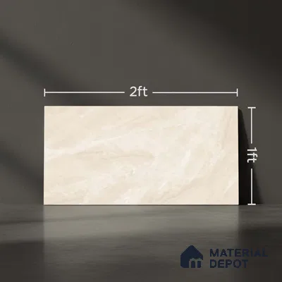 Marble Wall Tile TL 09731 24421 2 ft x 1 ft Cream Ceramic Glossy Finish Light Tile - 9 mm | Ideal for Bathroom, Kitchen