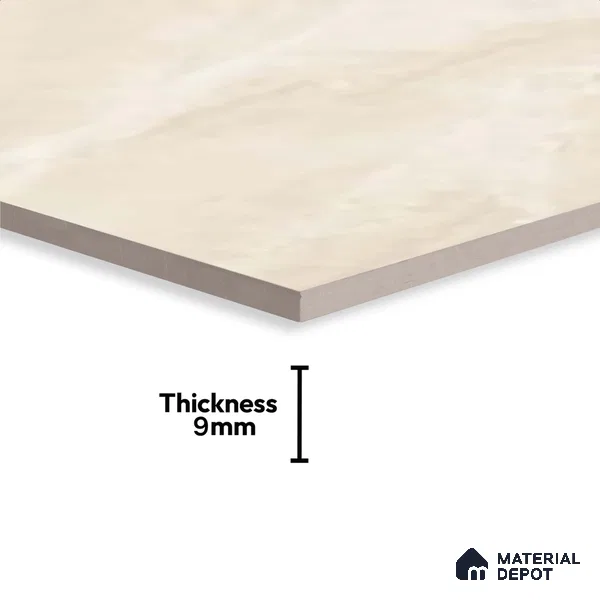 Marble Wall Tile TL 09731 24421 2 ft x 1 ft Cream Ceramic Glossy Finish Light Tile - 9 mm | Ideal for Bathroom, Kitchen