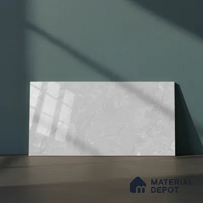 Marble Wall Tile TL 09749 C  2 ft x 1 ft Grey Ceramic Glossy Finish Highlighter 1 Tile - 9 mm | Ideal for Bathroom, Kitchen