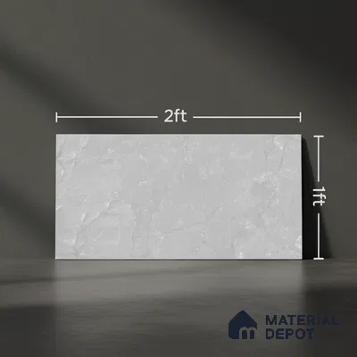 Marble Wall Tile TL 09749 C  2 ft x 1 ft Grey Ceramic Glossy Finish Highlighter 1 Tile - 9 mm | Ideal for Bathroom, Kitchen