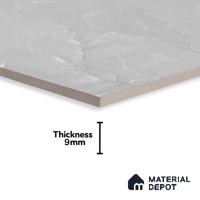 Marble Wall Tile TL 09749 C  2 ft x 1 ft Grey Ceramic Glossy Finish Highlighter 1 Tile - 9 mm | Ideal for Bathroom, Kitchen
