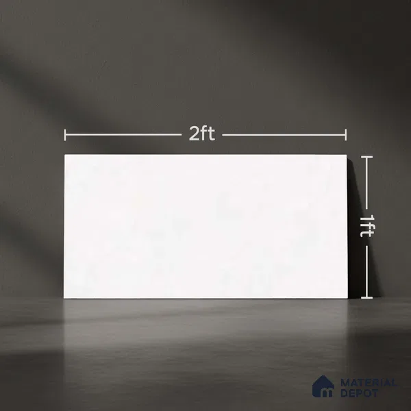 Marble Wall Tile TL 09749 2 ft x 1 ft White Ceramic Glossy Finish Light Tile - 9 mm | Ideal for Bathroom, Kitchen