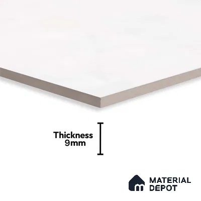 Marble Wall Tile TL 09749  2 ft x 1 ft White Ceramic Glossy Finish Light Tile - 9 mm | Ideal for Bathroom, Kitchen